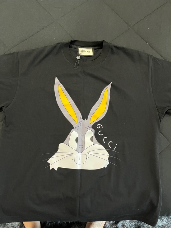 Gucci Other - Gucci Black Tee with Yellow-Eared Bunny Graphic